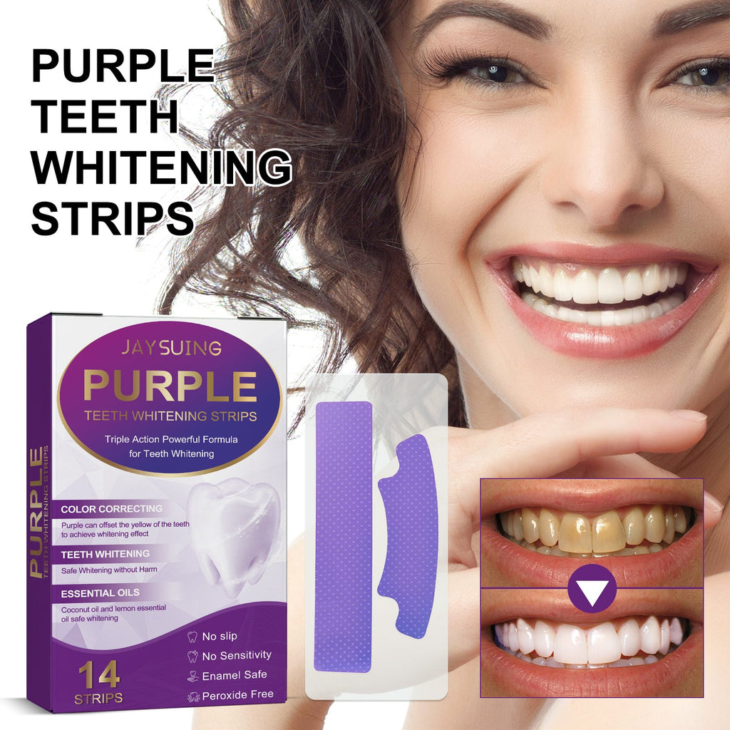 Purple Whitening Dental Strips – Deep Cleaning & Stain Removal