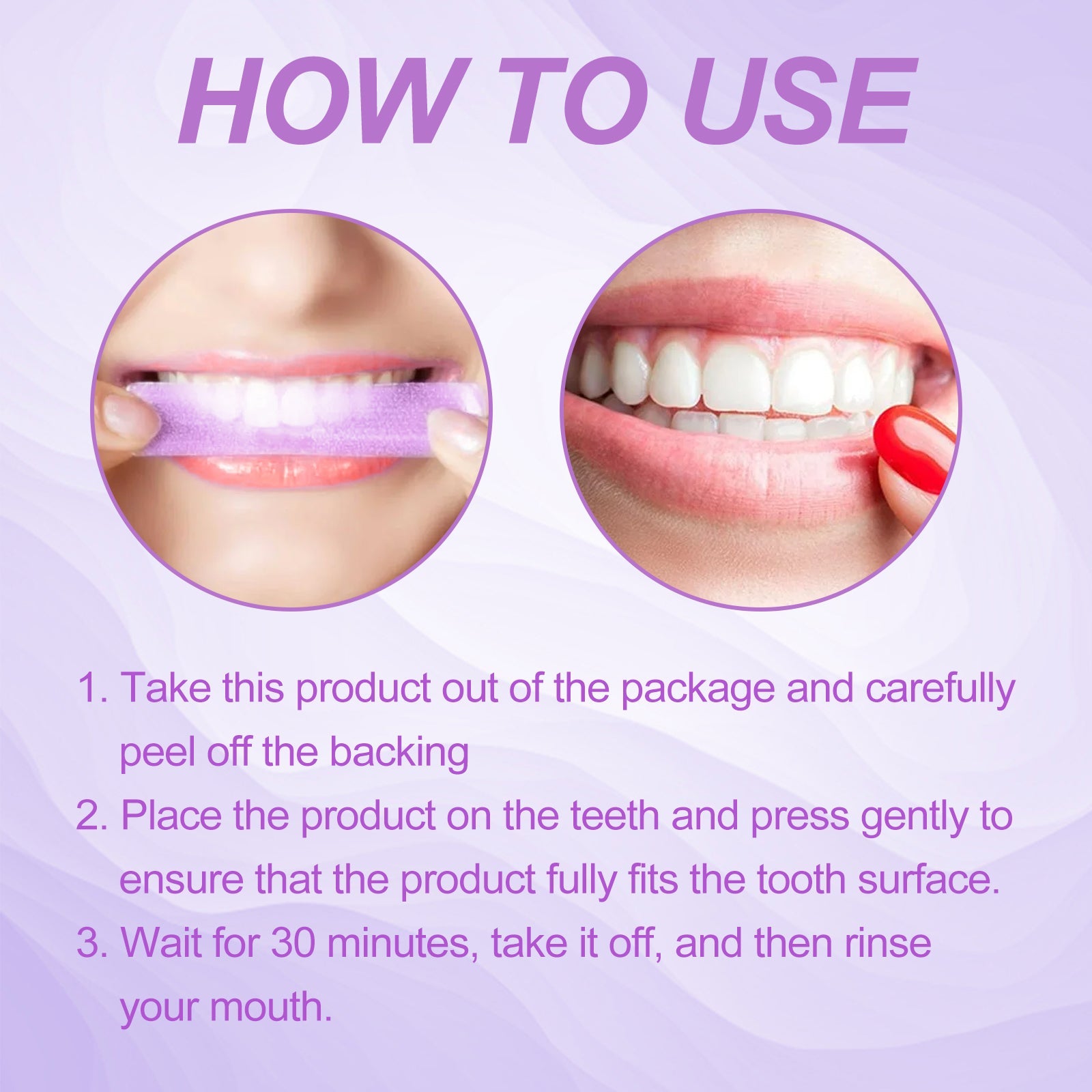 Purple Whitening Dental Strips – Deep Cleaning & Stain Removal
