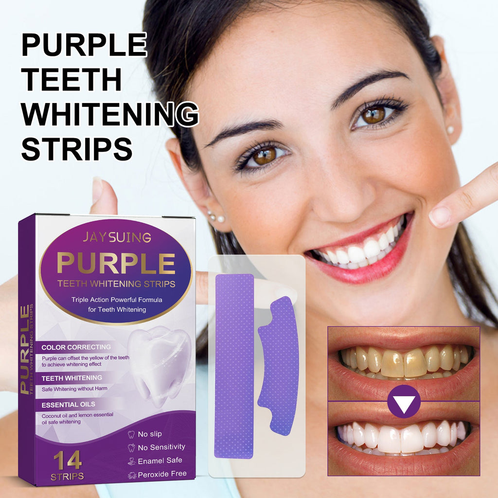 Purple Whitening Dental Strips – Deep Cleaning & Stain Removal