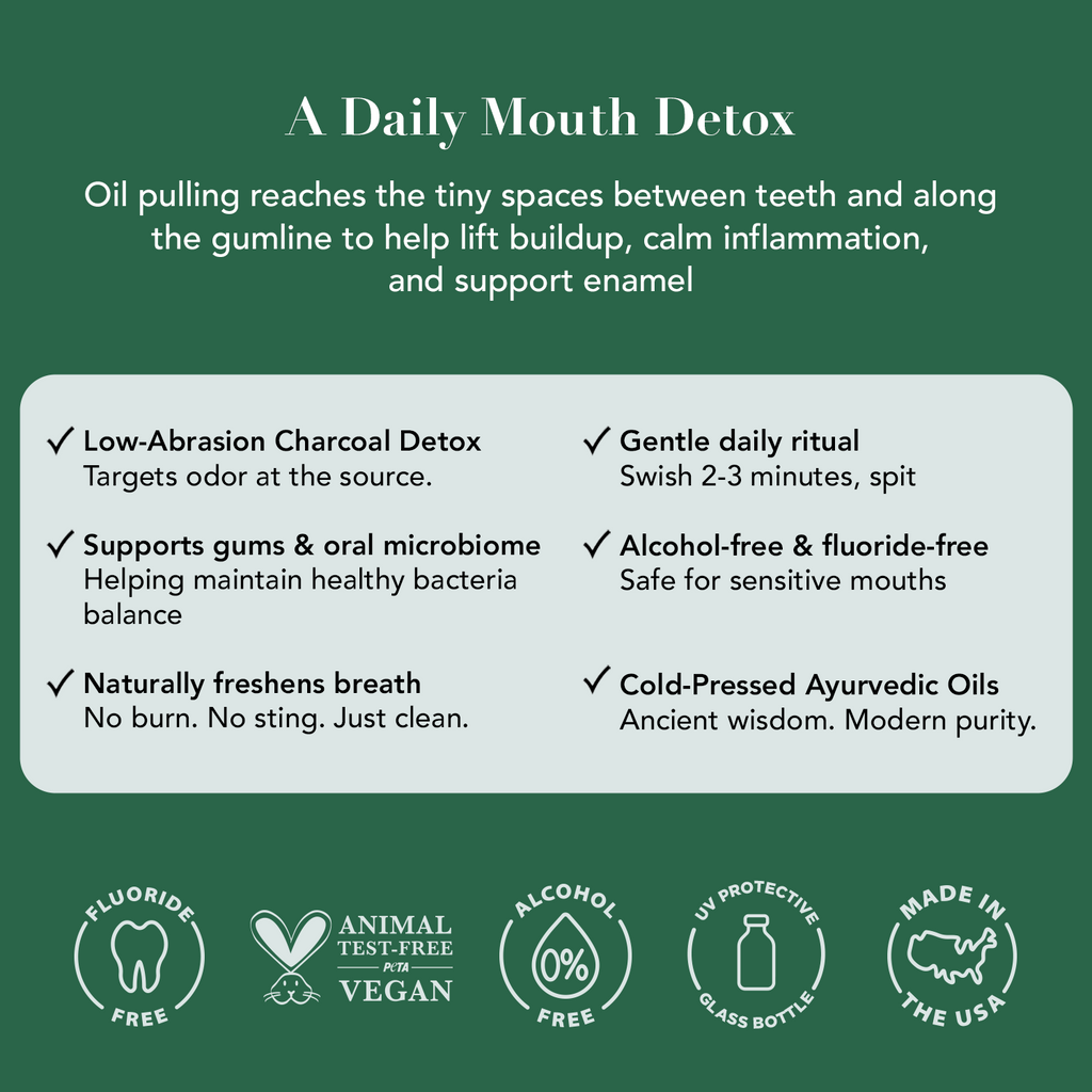 Terra & Co.® Oil Pulling Bundle – Gentle Green + Brilliant Black | Ayurvedic Detox, Enamel Protection & Whitening