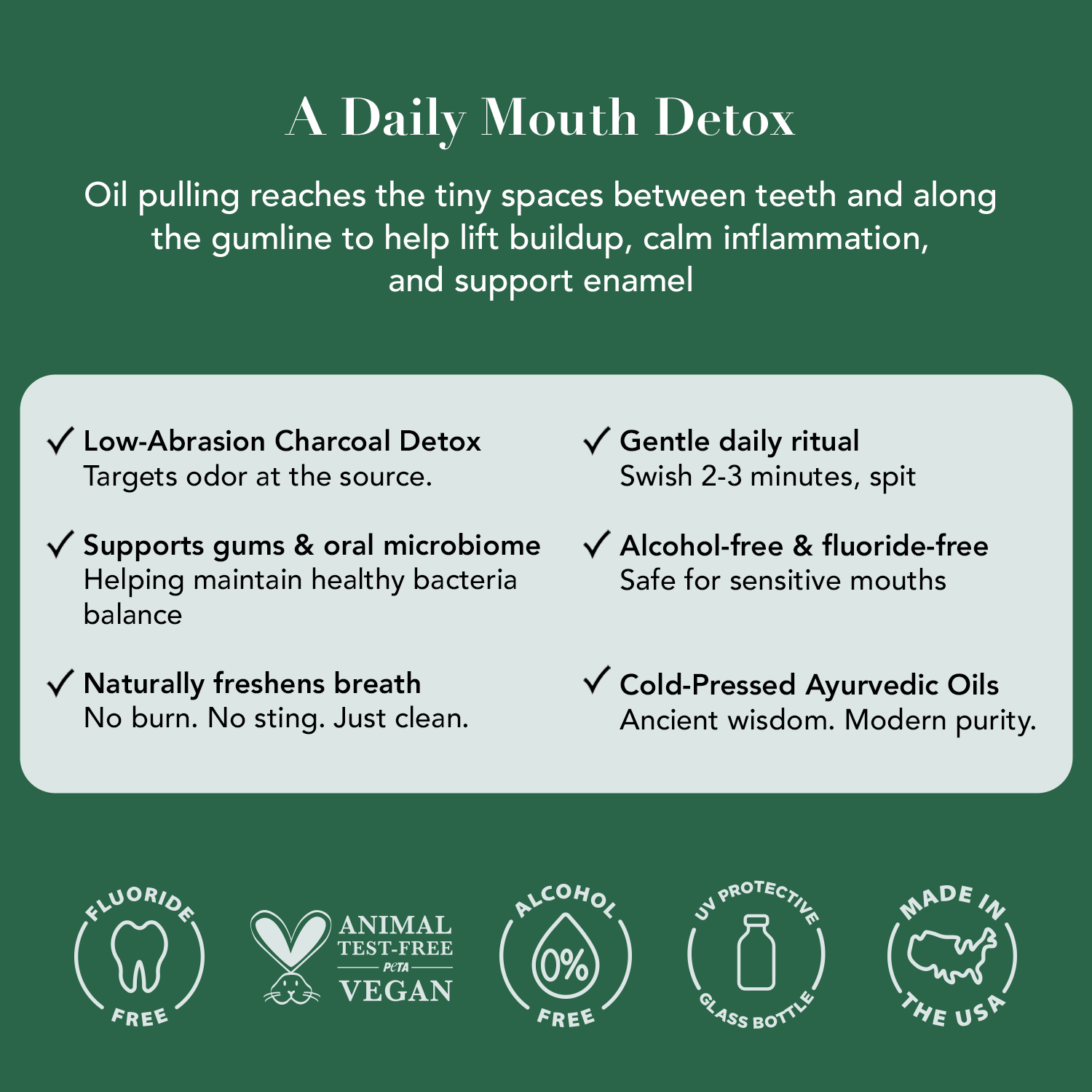 Terra & Co.® Oil Pulling Bundle – Gentle Green + Brilliant Black | Ayurvedic Detox, Enamel Protection & Whitening